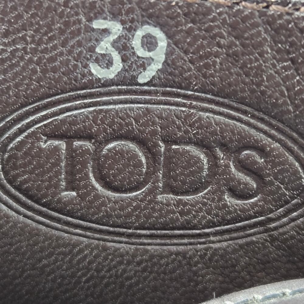 Tod's Shoes Womens 39 9 Single Monk Strap Dark Metallic Pewter Leather Luxury - Picture 11 of 12